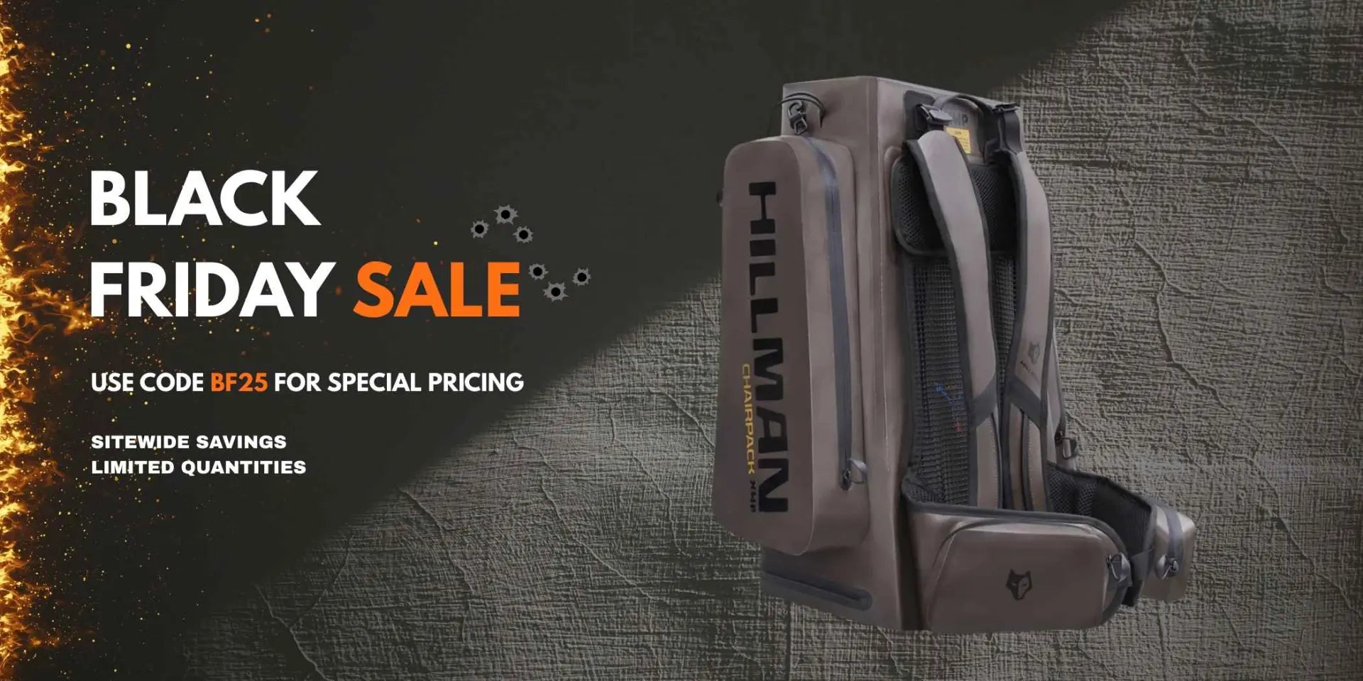 Hillman hunting backpack Black Friday sale - use code BF25 for special pricing on premium tactical backpacks