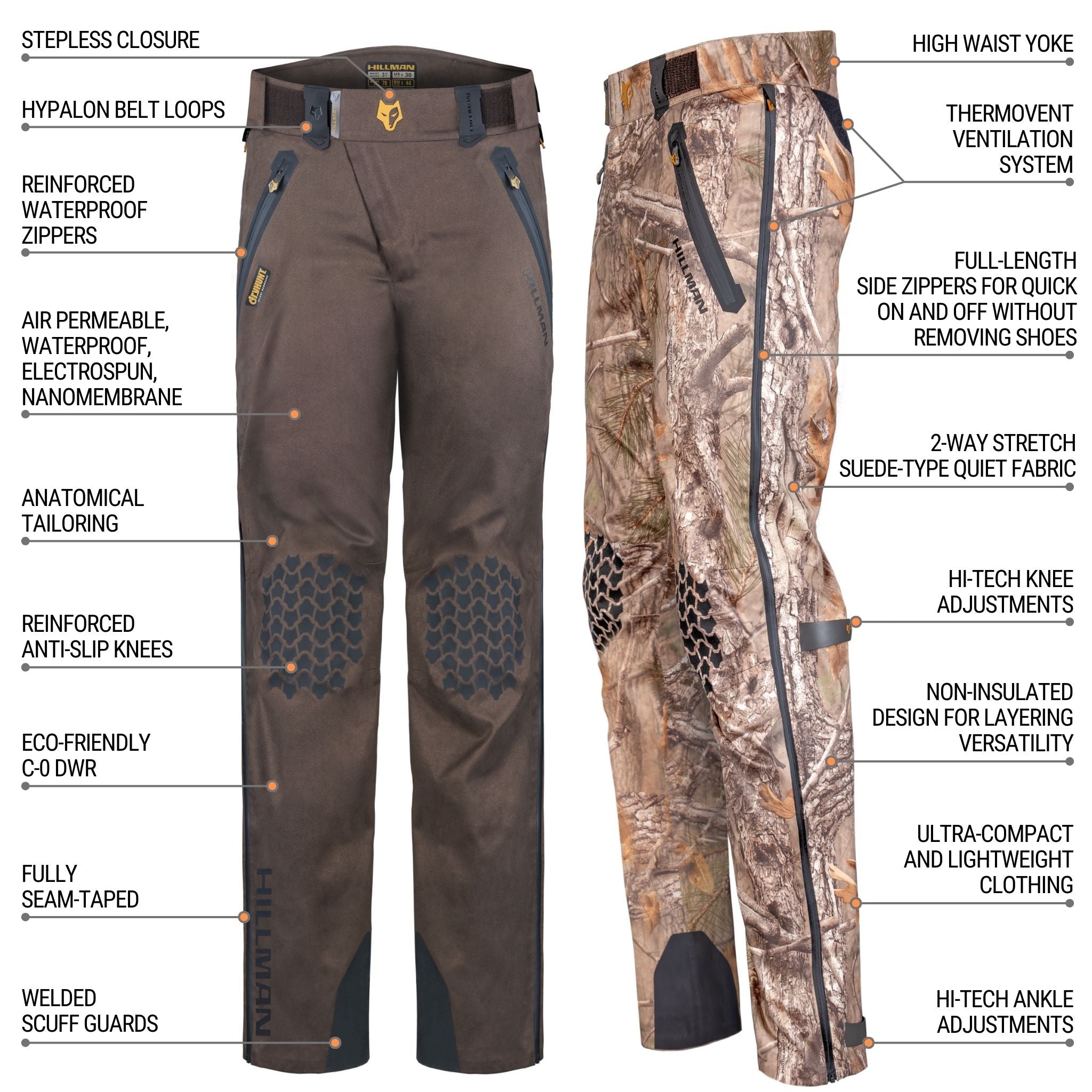 5WL Alpha Ultralight Waterproof Hunting Pants HILLMAN