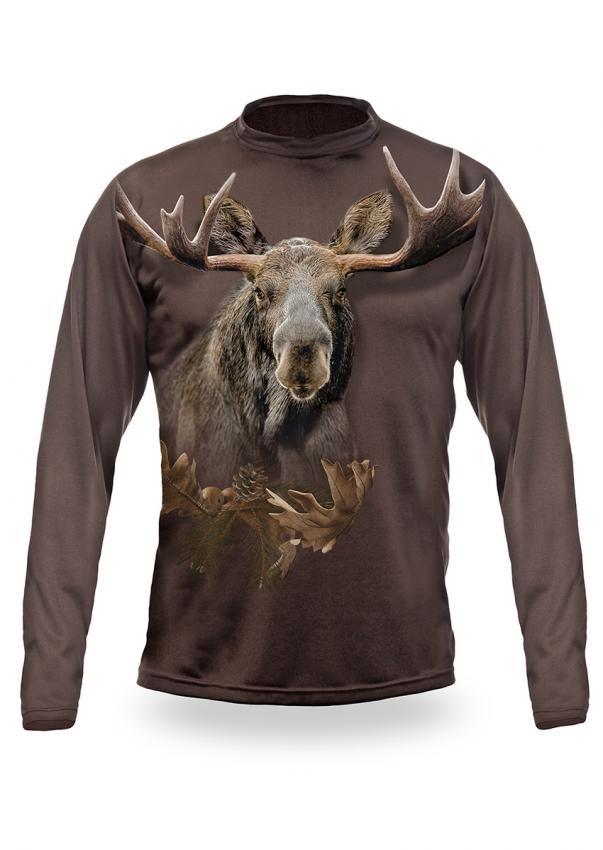 Shirts-Moose 3D T-Shirt Long Sleeve - 3012-Hillman-Hunting-Shop