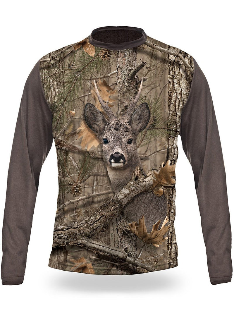Shirts-Roe Deer 3D T-Shirt Long Sleeve - 3003-Hillman-Hunting-Shop